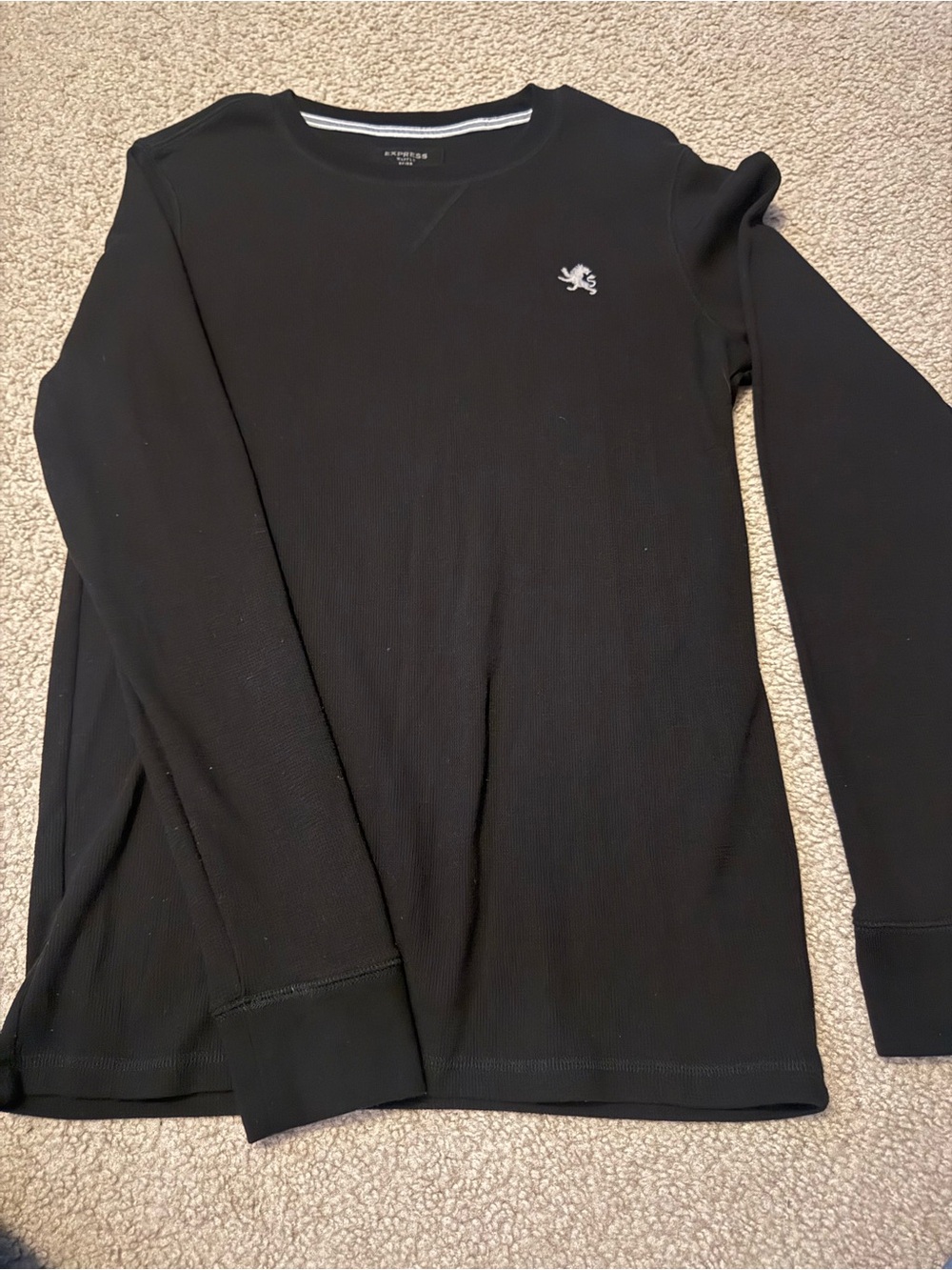 Express Black Crewneck Sweater with Small Logo